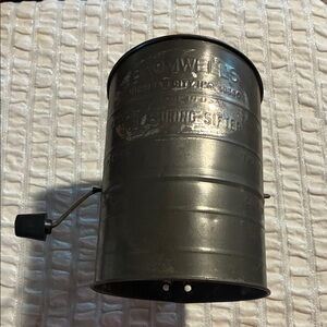 Vintage Silver Flour Sifter With Plastic knob